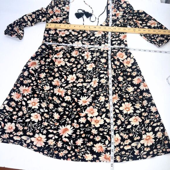 AEO | Bohemian Floral Flowy Mini Dress with Puff Sleeves Size Small - Picture 9 of 14
